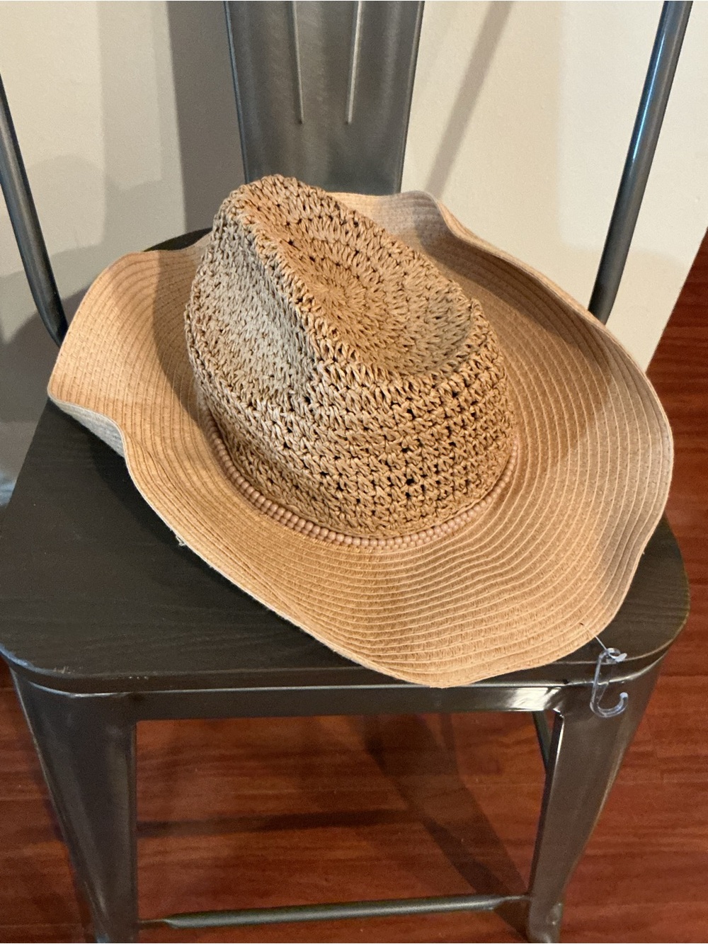 Crown Vintage Straw Wide-Brim Sun Hat in Natural Tan Size Small New w Tags - Picture 13 of 15
